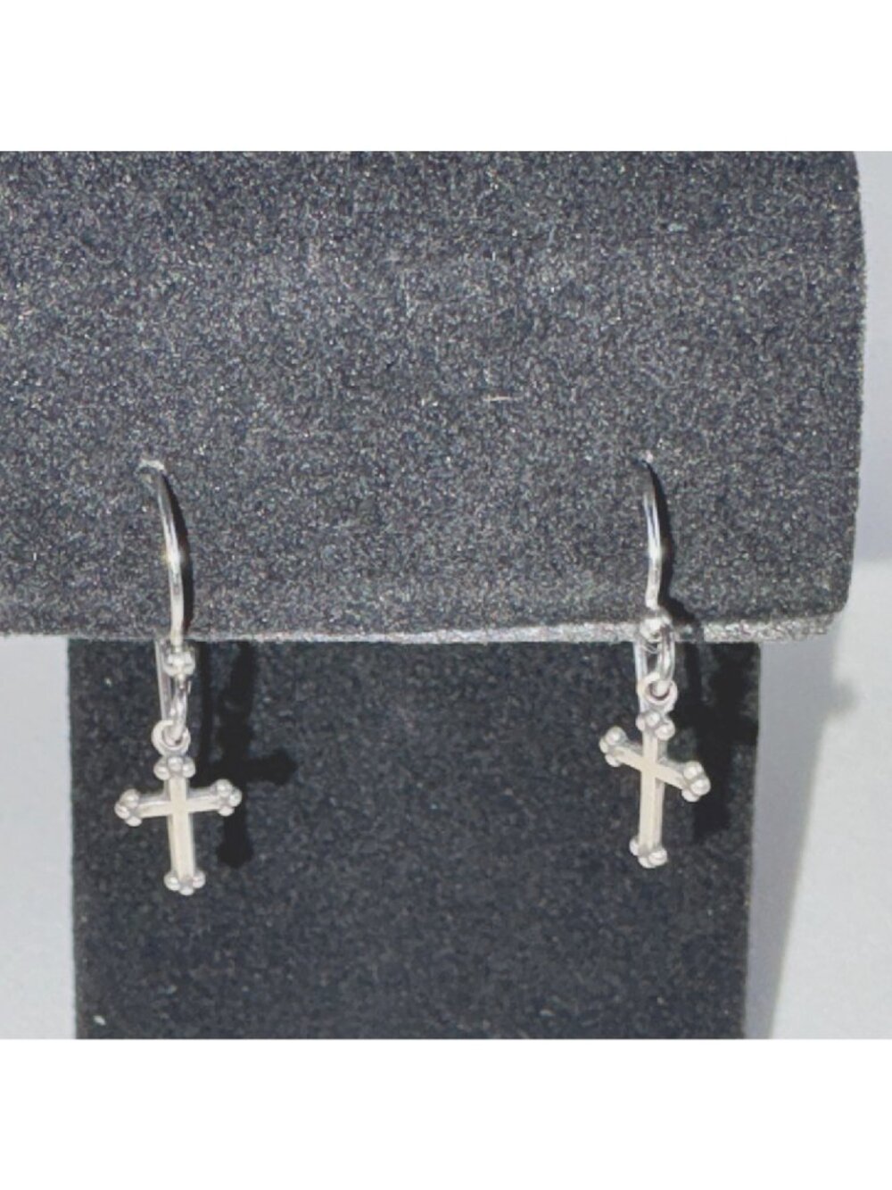 Sterling Silver 925 Gothic Cross Dangle Earrings • Grunge Alt Punk Jewelry